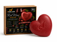 OrgoVera Naturals Red Wine & Goat Milk Soap Combo | Handmade Natural Soap | Soft, Glowing & Healthy Skin | 70g × 2