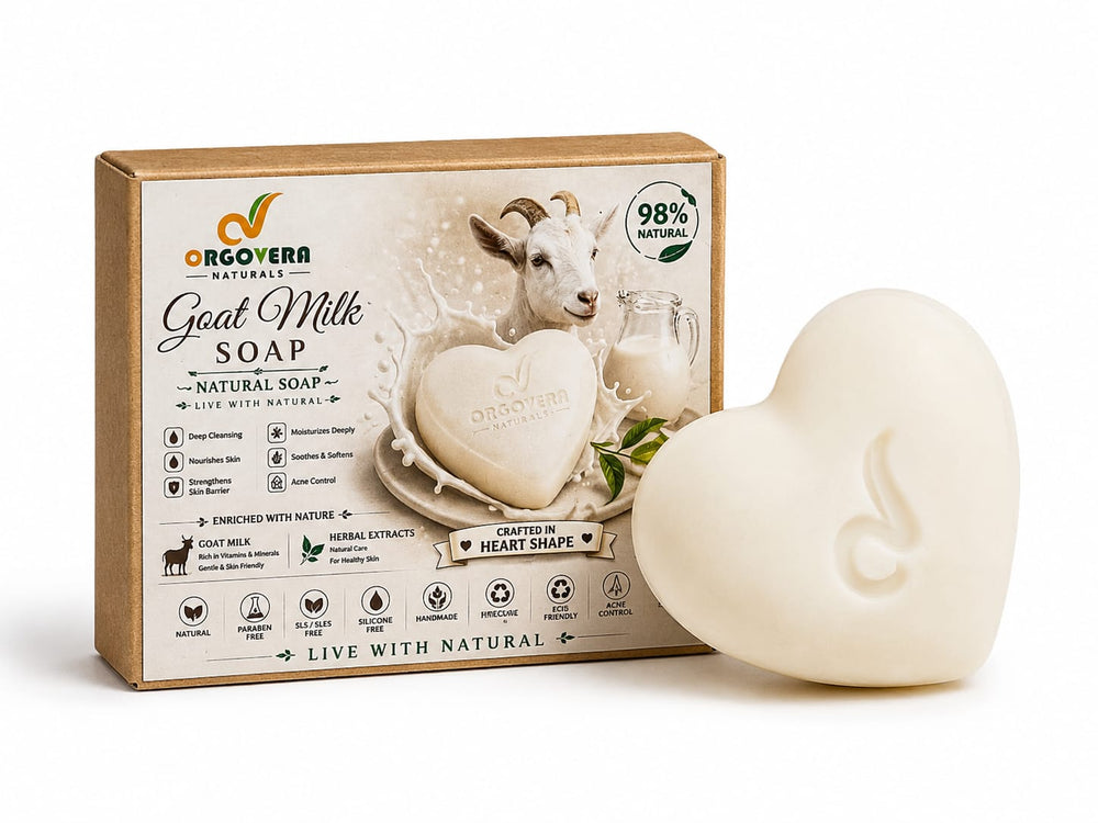 OrgoVera Naturals Red Wine & Goat Milk Soap Combo | Handmade Natural Soap | Soft, Glowing & Healthy Skin | 70g × 2