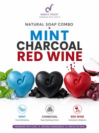 Mint Charcoal Red Wine Soap Combo | Handmade| 3*65gm