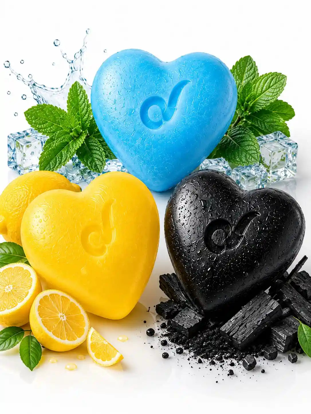 Lemon Mint Charcoal Soap Combo | Handmade | 3*65gm