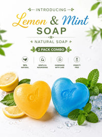 Mint & Lemon Natural Soap Combo | Natural Home Made | 2*65gm
