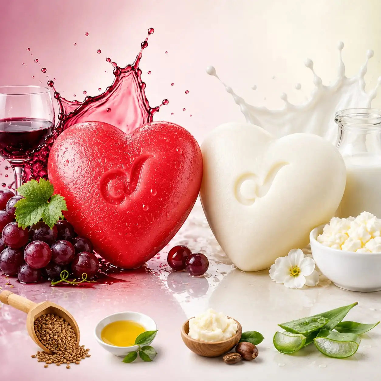 Red Wine & Goat Milk Natural Soap Combo| Handmade | 2*65gm