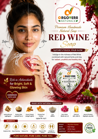 OrgoVera Naturals Charcoal & Red Wine Handmade Soap | Oil Control & Skin Glow | 2*70g | Buy 1 Get 1 Free
