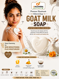 OrgoVera Naturals Red Wine & Goat Milk Soap Combo | Handmade Natural Soap | Soft, Glowing & Healthy Skin | 70g × 2