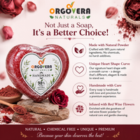 OrgoVera Naturals Charcoal & Red Wine Handmade Soap | Oil Control & Skin Glow | 2*70g | Buy 1 Get 1 Free