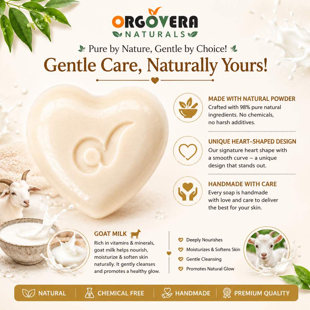 OrgoVera Naturals Red Wine & Goat Milk Soap Combo | Handmade Natural Soap | Soft, Glowing & Healthy Skin | 70g × 2