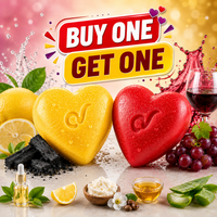 OrgoVera Naturals Lemon & Red Wine Handmade Soap | Skin Brightening & Glow | 2*70gm | Buy 1 Get 1 Free