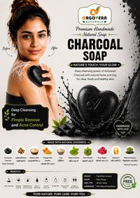 OrgoVera Naturals Charcoal & Lemon Handmade Soap | Oil Control & Brightening |2* 70g | Buy 1 Get 1 Free