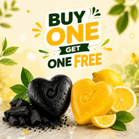 OrgoVera Naturals Charcoal & Lemon Handmade Soap | Oil Control & Brightening |2* 70g | Buy 1 Get 1 Free